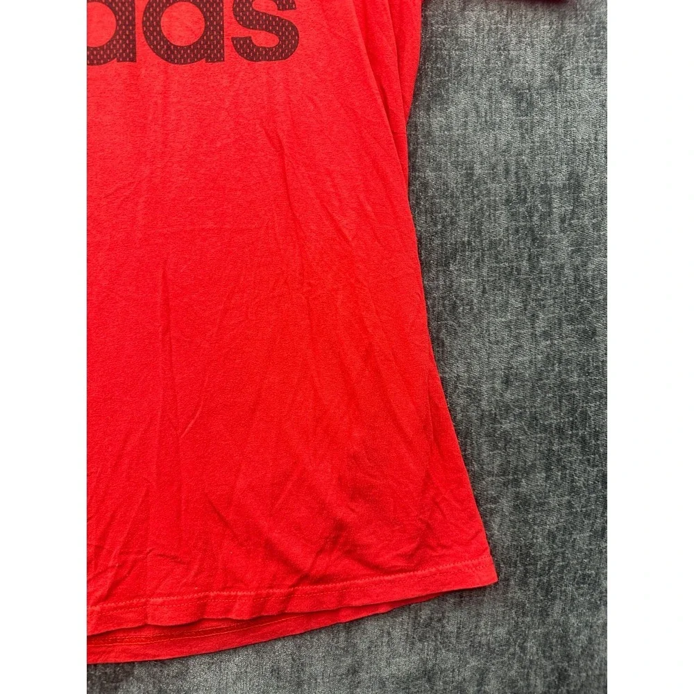 Adidas Go To Tee Shirt Mens Medium Red Short Sleeve Crew Neck Cotton Performance